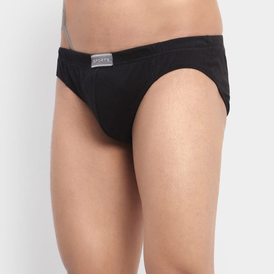 Men's Cotton Brief, Black, large image number null